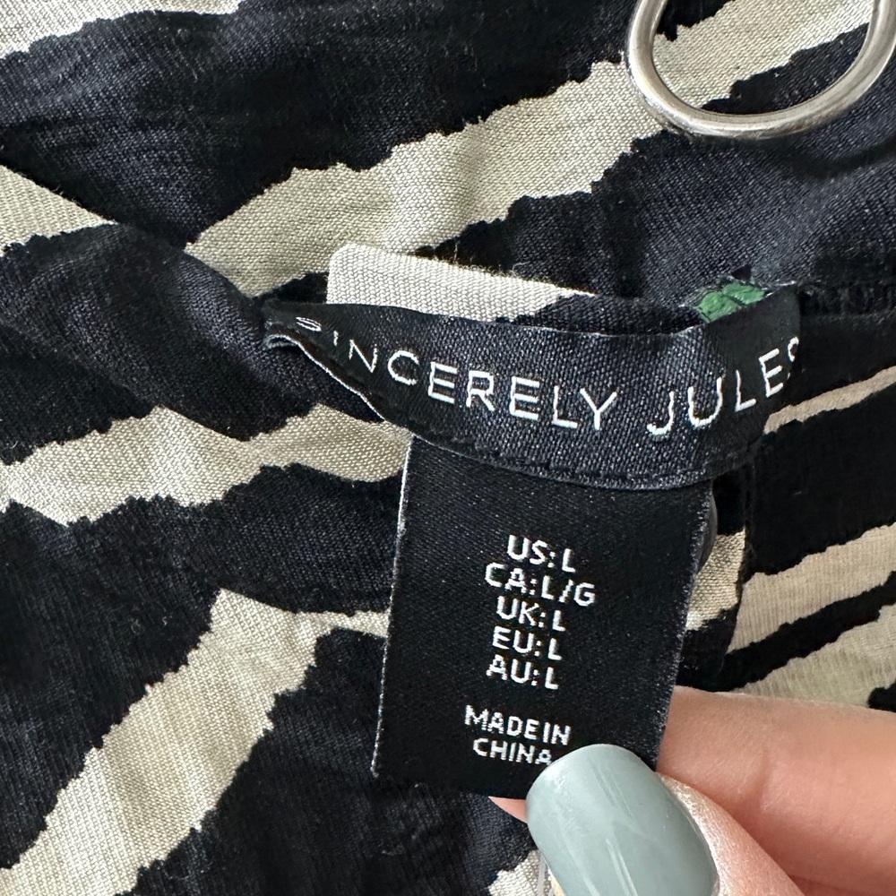 NWOT Sincerely Jules zebra Print Wide Leg Pants Size Large - Picture 3 of 10